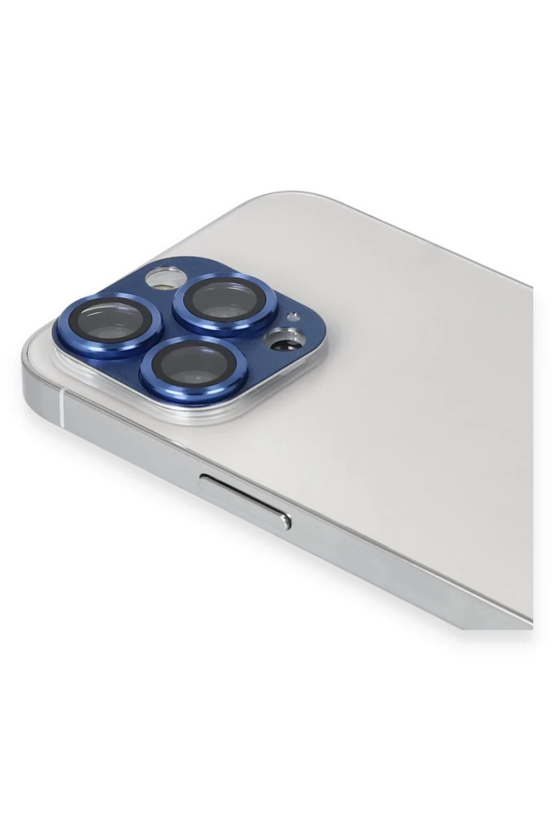 Apple iPhone 13 Pro Max Uyumlu Pers Alüminyum Kamera Lens - Lacivert
