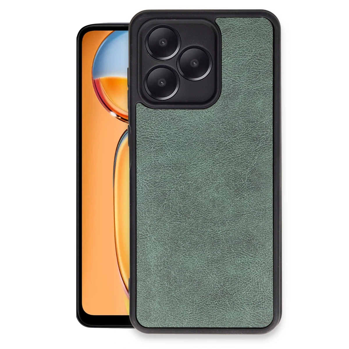Realme Note 50 4G Kılıf Aras Deri Kapak - Koyu Yeşil