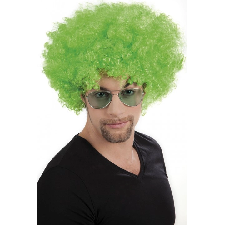 Kıvırcık Yeşil Afro Bonus Peruk Yetişkin ve Çocuk