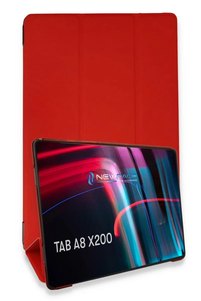 Samsung Galaxy X200 Tab A8 10.5 Kılıf Tablet Smart Kılıf - Kırmızı