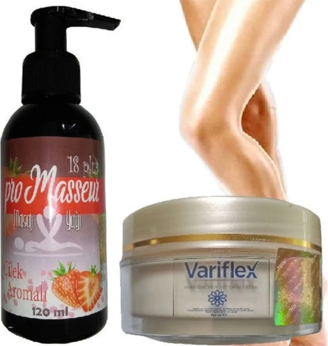 Süper Promasseur Plus Çilek Aromalı Masaj Yağı-Variflex Krem ile