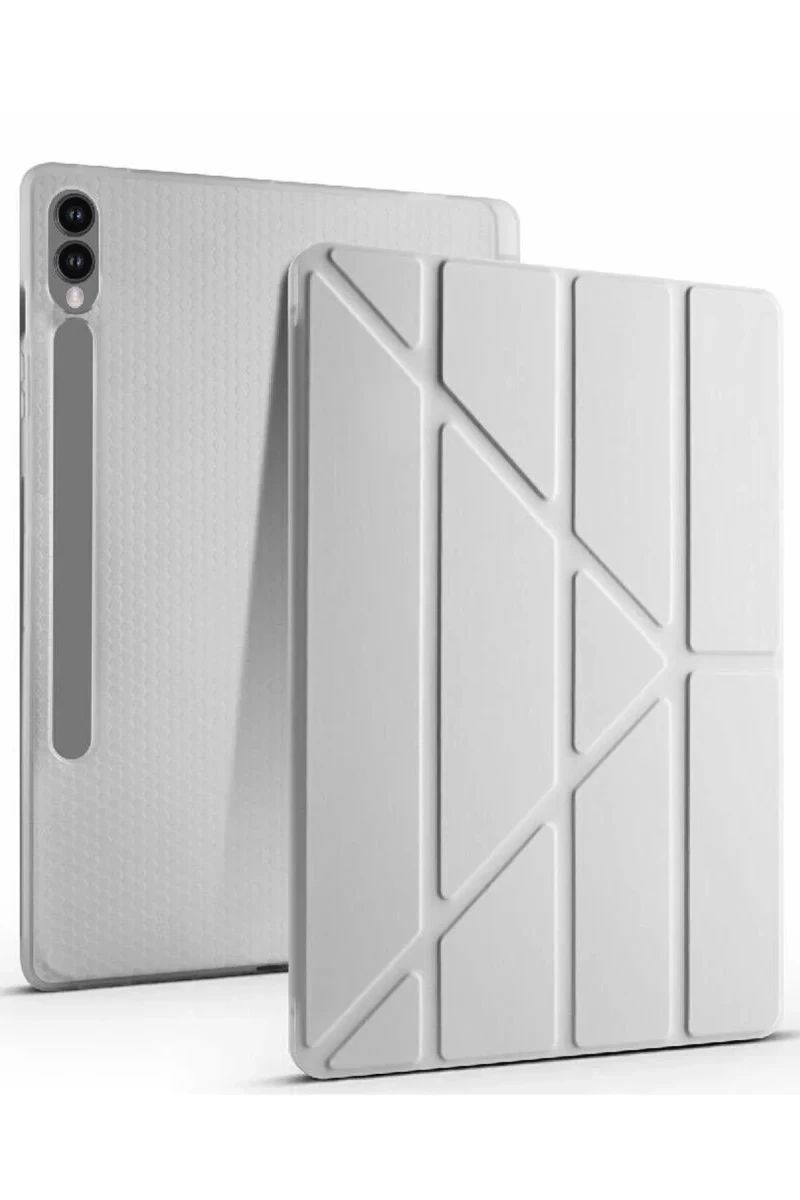 Samsung Galaxy X510 Tab S9 FE 11 Kılıf Kalemlikli Mars Tablet Kılıfı - Gri