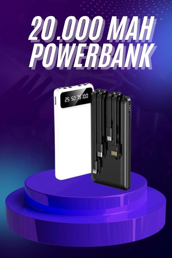 Hızlı Şarj Özellikli 20.000 mAh Powerbank USB Girişli