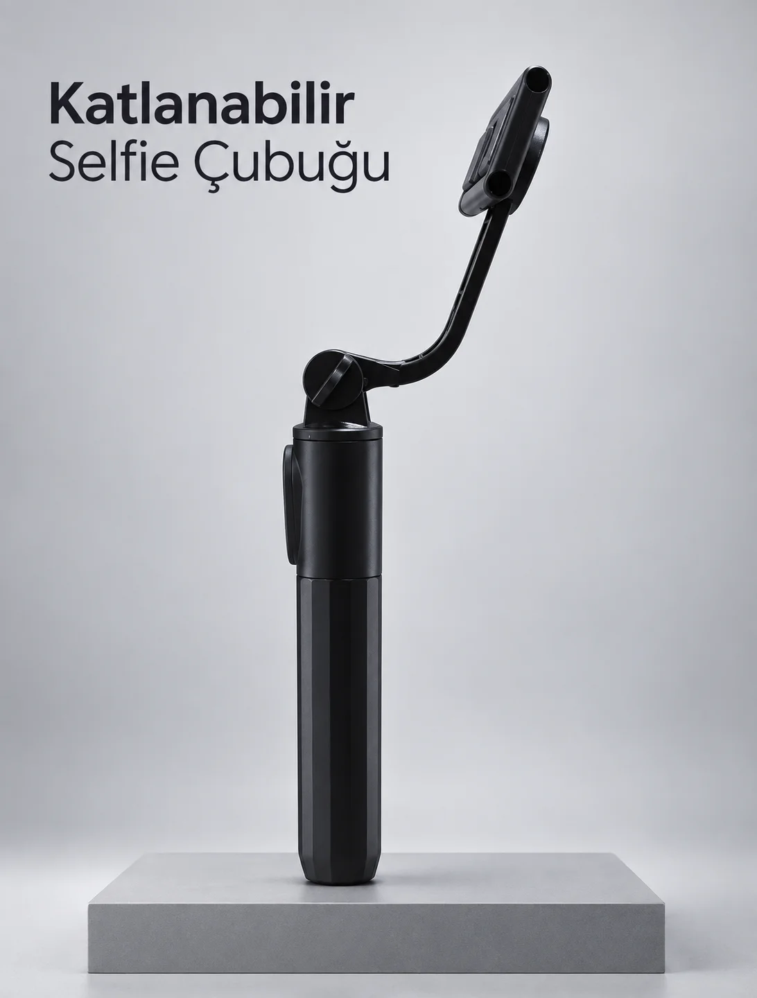 Uzaktan Fotoğraf Çekimi İçin Döndürülebilir Telefon Tutuculu Selfie Çubuğu