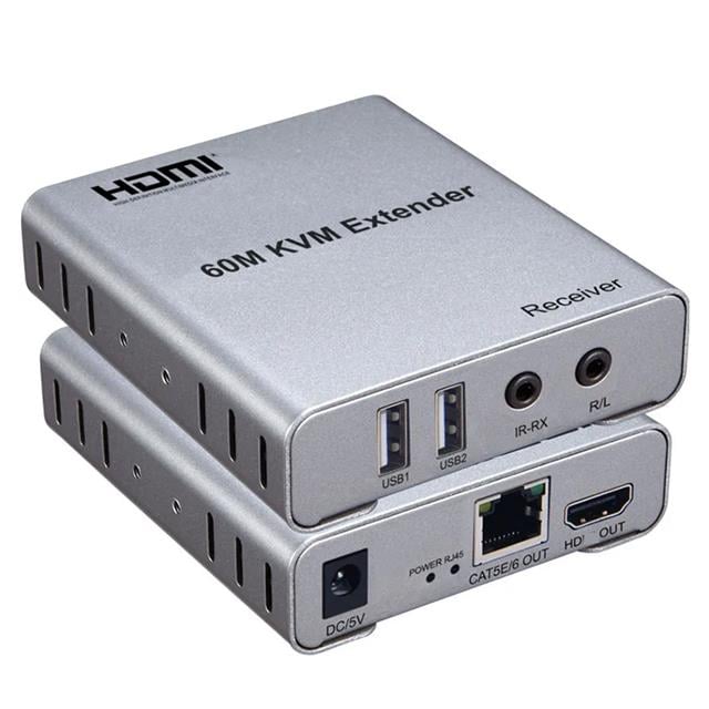 PM-22508 60 Metre KVM HDMI Extender Cat5e/Cat6 Klavye Fare ve Görüntü Uzatıcı Set