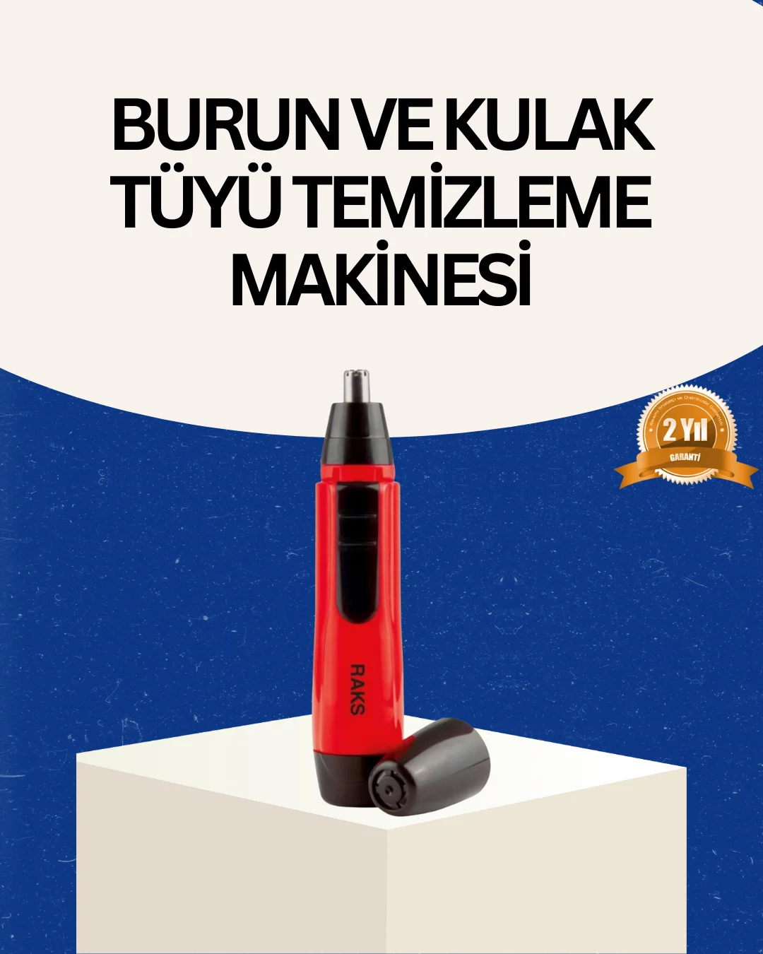 Raks Kırmızı Tüy Temizleme Cihazı Kulak Burun Pilli Ergonomik