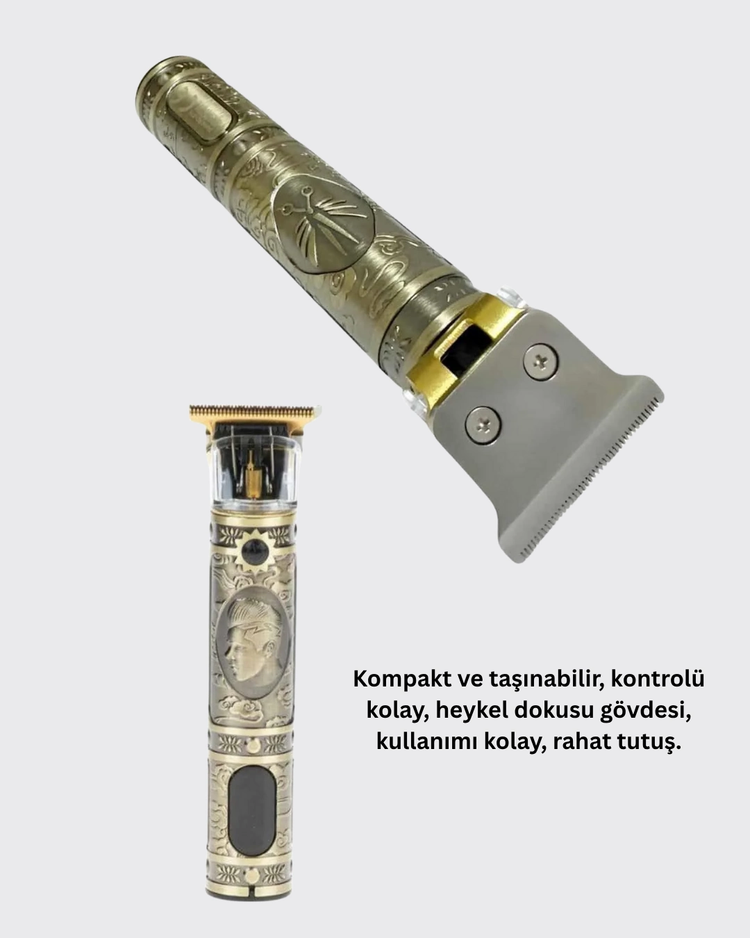 Ergonomik Tasarımlı Saç Sakal Makinesi 4 Kılavuz Tarak ile