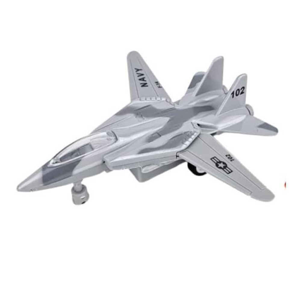 Çek Bırak Mini Metal Uçak - Gri