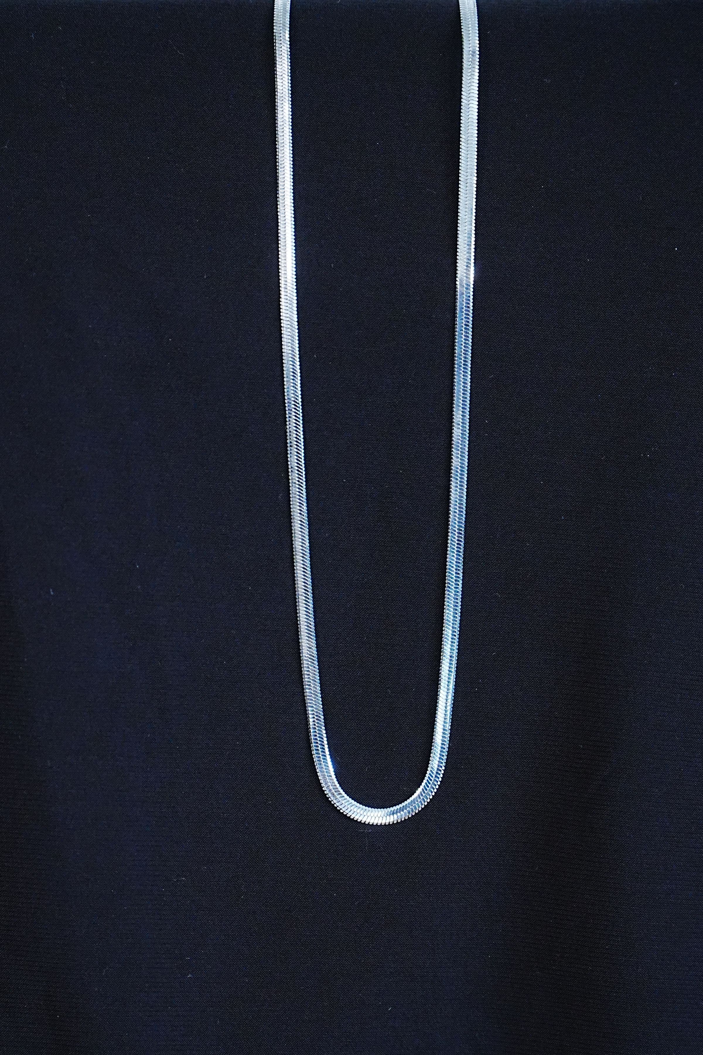 İtalyan Çelik Kolye 45cm 4mm Paslanmaz Gümüş