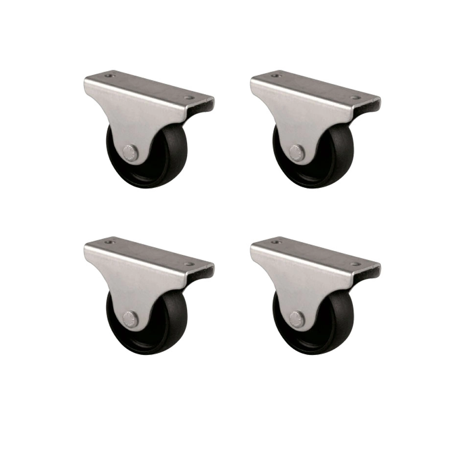 Siyah Furç Sabit Teker 38MM 4 Adet Set