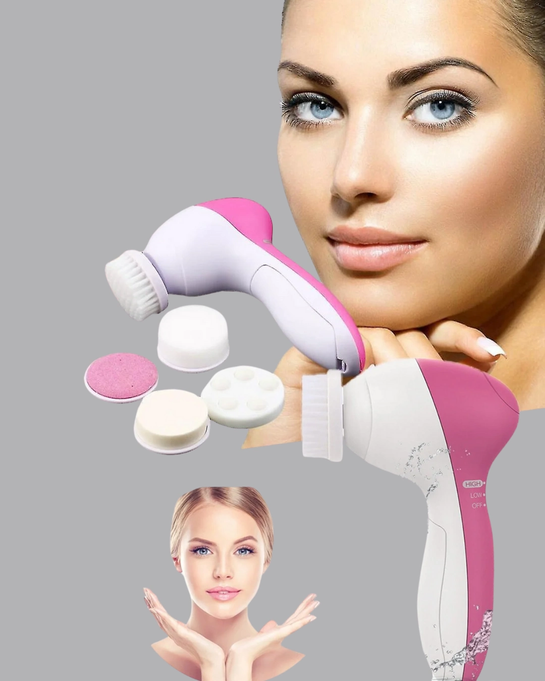 Cilt Temizleme Yüz Masaj Aleti 5 Başlık ile Peeling ve Bakım