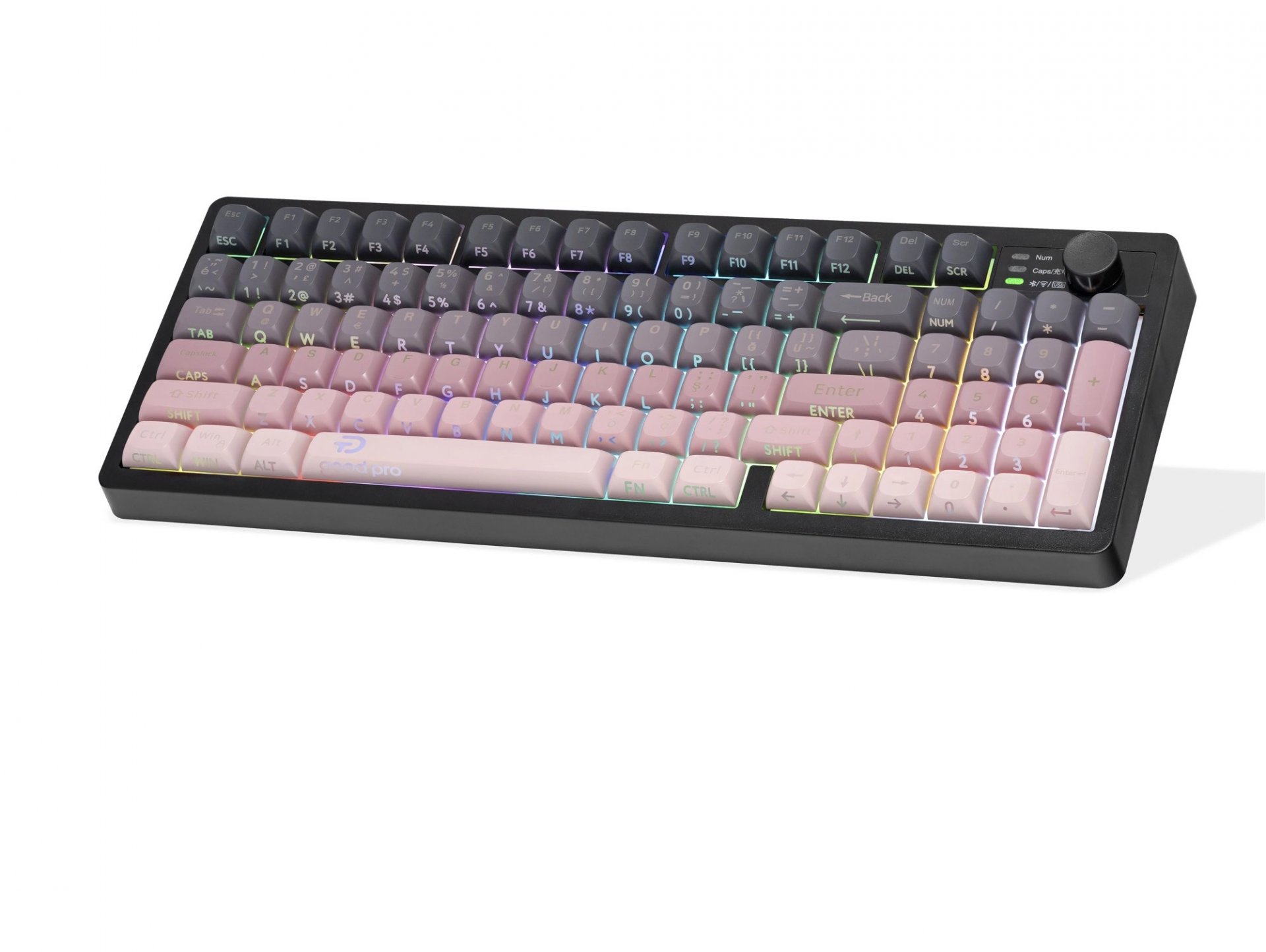 Kompakt RGB Klavye 95 Tuş Pembe Renk
