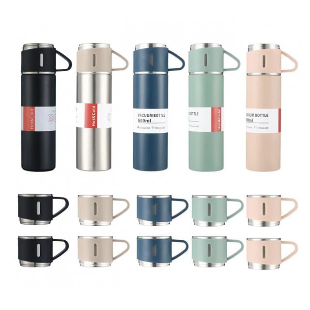 500 Ml 3 Kupalı Termos 1 Adet
