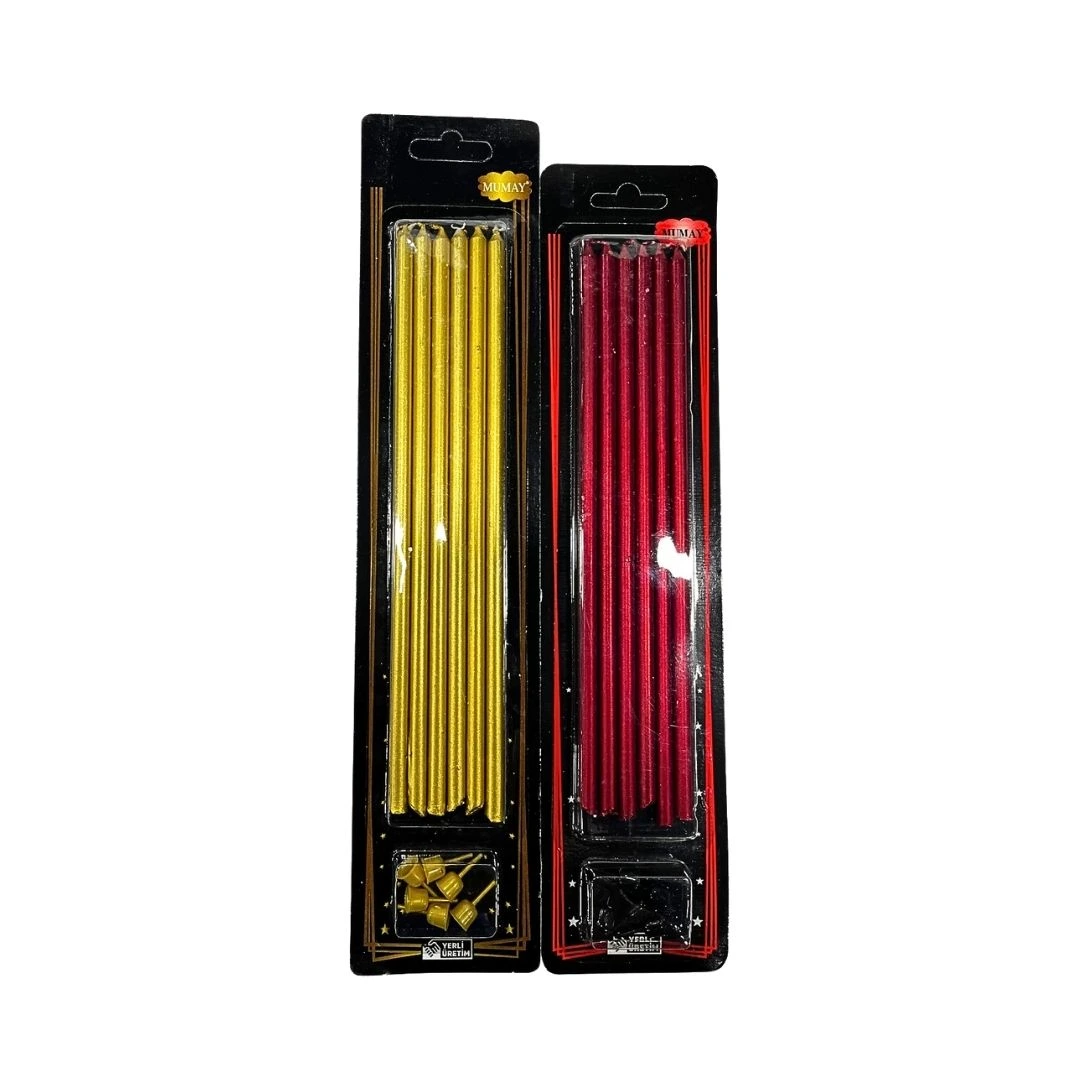 6'li 20 cm İnce Pasta Mumu
