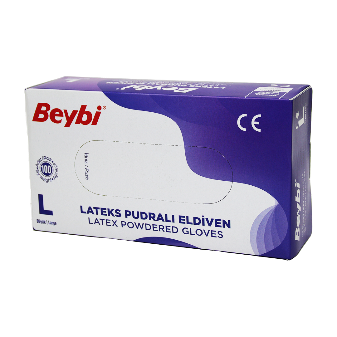 Beybi L Pudralı Muayene Eldiveni 100LÜ
