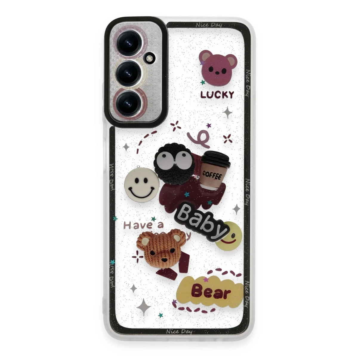 Samsung Galaxy A25 5G Kılıf Sweet Desenli Silikon Kapak - Sarı