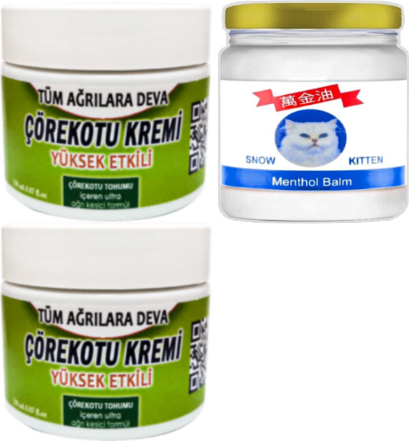 Çörek Otu Kremi 2 Adet 100 ml + Snow Kitten Menthol Balm 50 ml / Seti