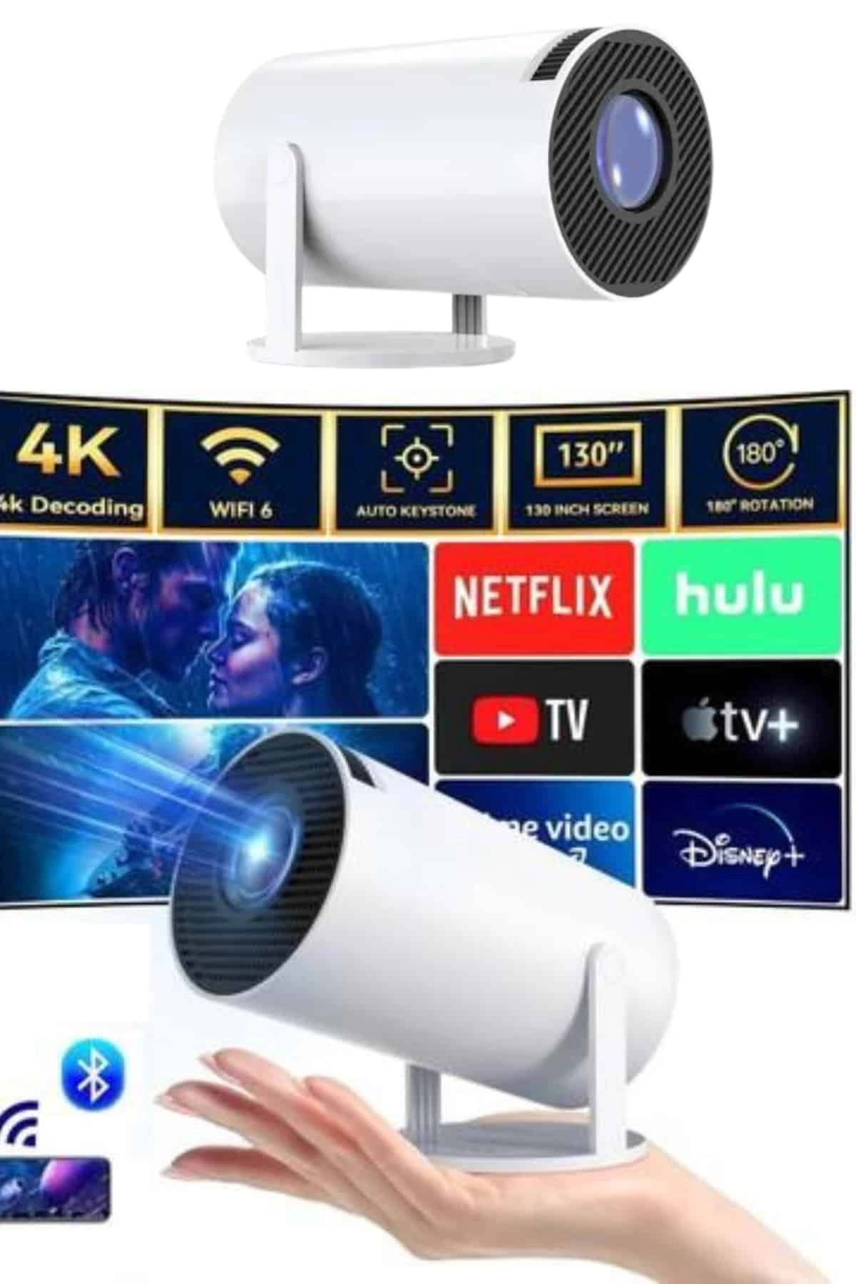 Kompakt Taşınabilir Projektör 720P HDMI Uyumlu