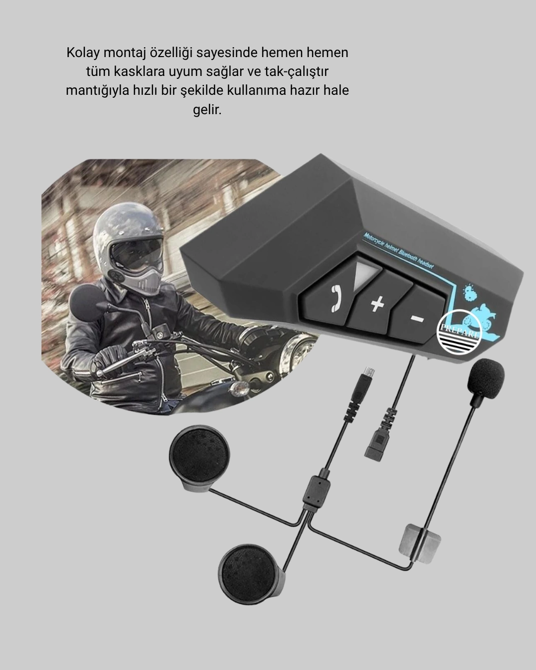 Gürültü Önleyici Bluetooth Kulaklık 5.0 Kask İçi Motosiklet Kullanımı