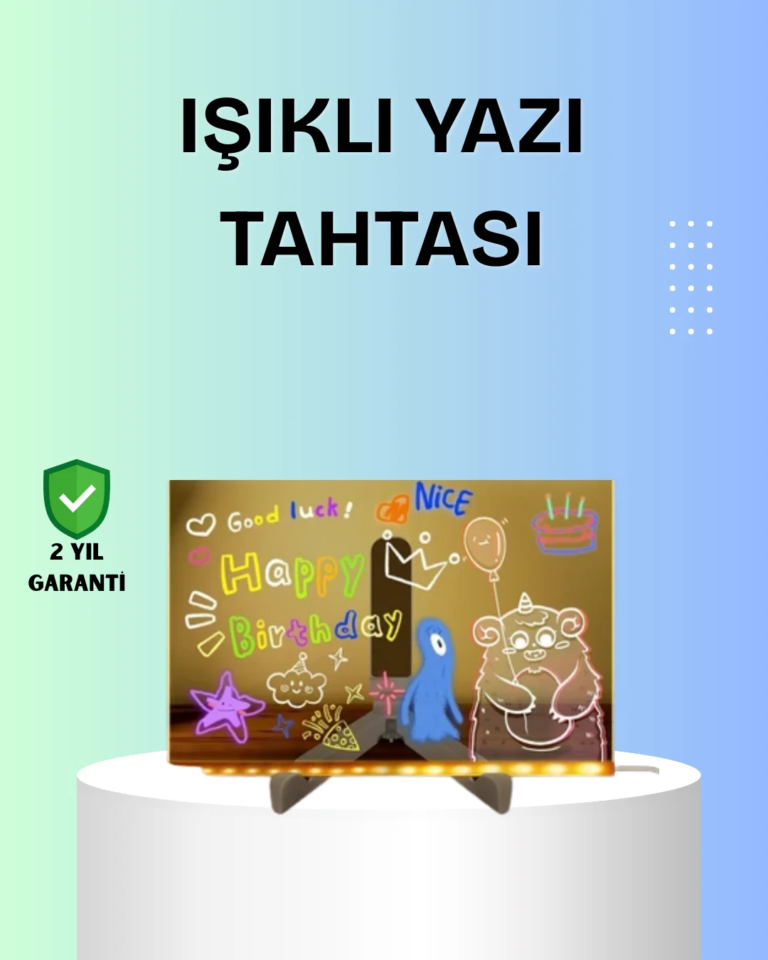 Yaratıcı Çizim ve Mesajlar İçin LED Işıklı Renkli Tahta