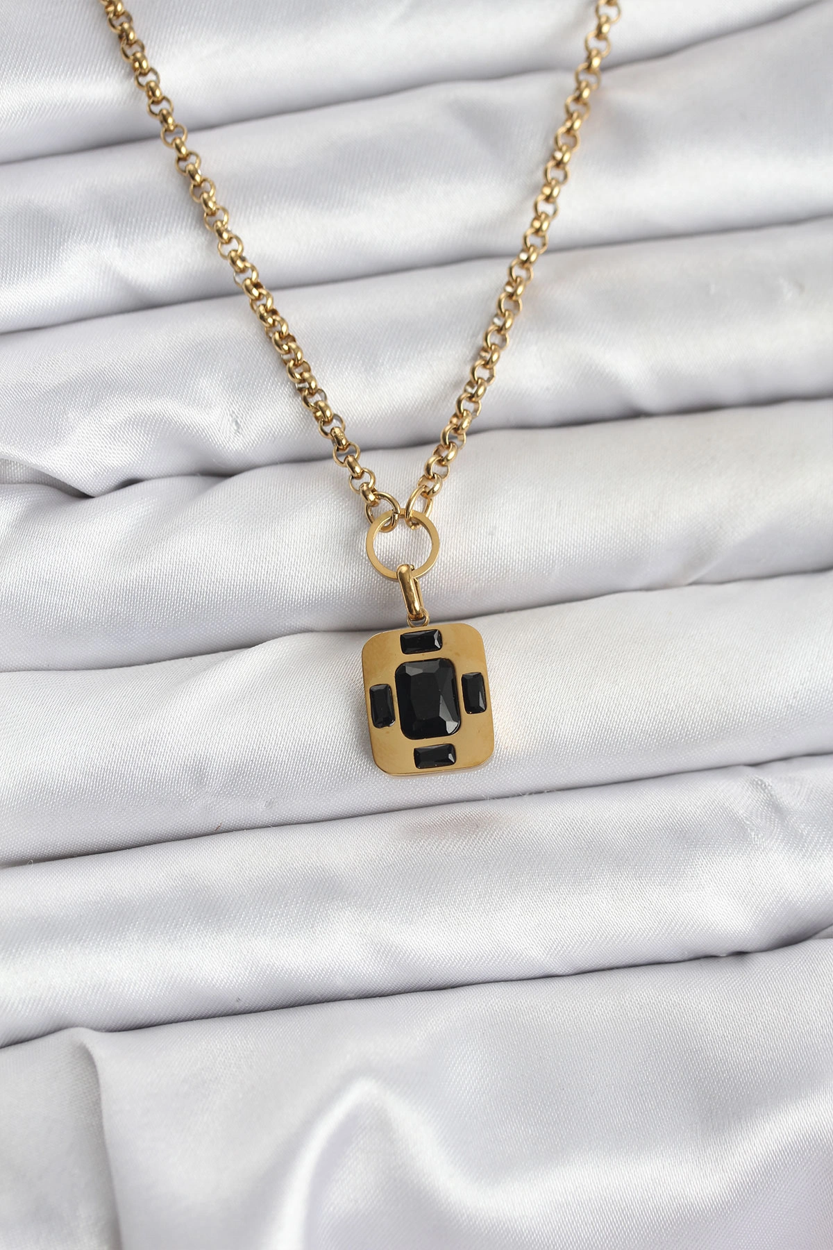 Vintage Gold Renk Çelik Zincir Kolye 1 Adet