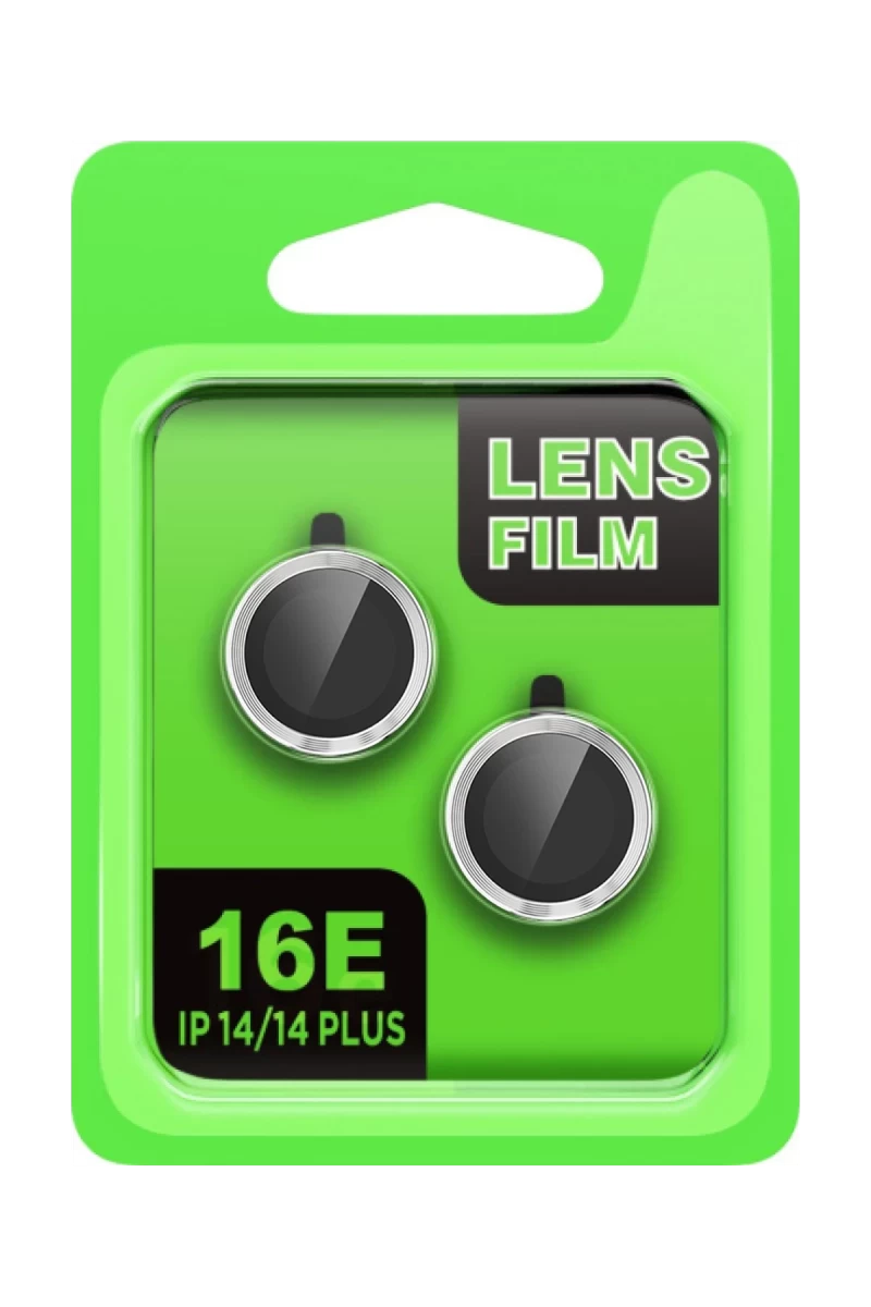 Apple iPhone 16E Uyumlu Raze Metal Kamera Lens - Gümüş