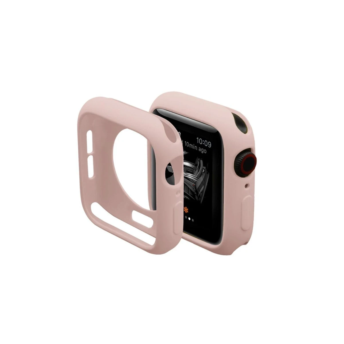 Apple Watch 44mm Silikon Alt Kasa - Pudra