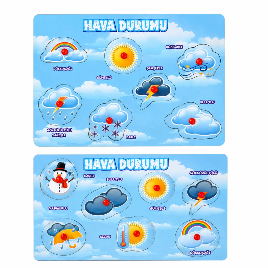 Hava Durumu Göstergesi Ahşap Tutma 2 Adet Set
