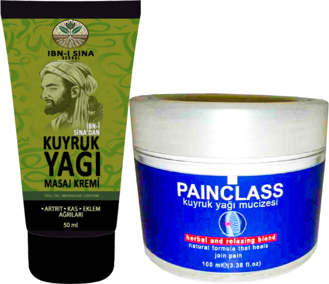 İbn-i Sina Kuyruk Yağı Teskin Kremi Kas Sırt Bel El Ayak Kullanım 2 Adet 50 ml + 1 Adet 100 ml Painclass Dindirici Krem