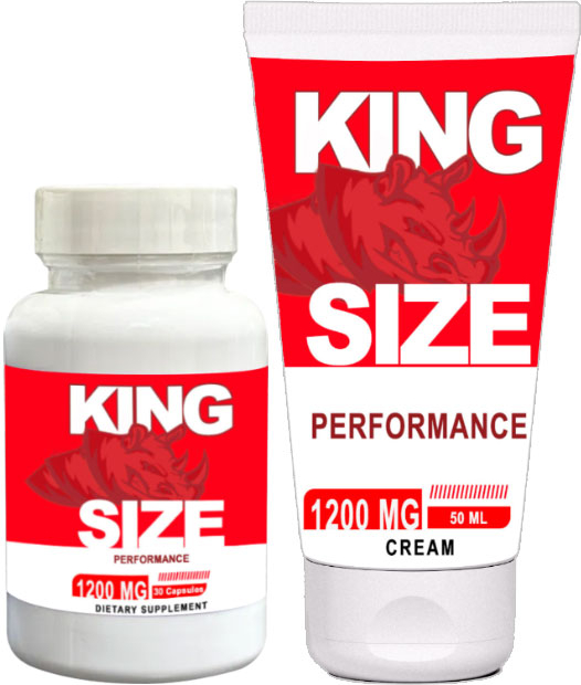 Kingsize King Size Erkeklere Destek 1200 mg 30lu Kaps + 1200 mg 50 ml Krem