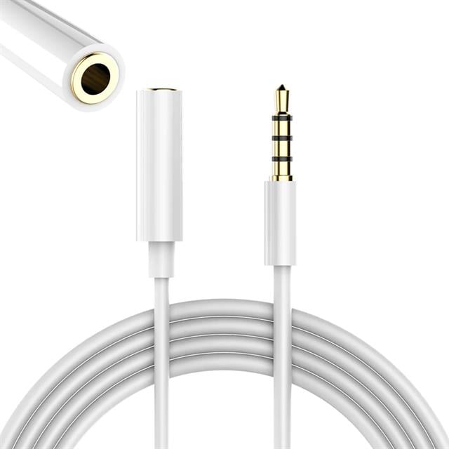 PM-17603 3.5 mm Erkek/Dişi 4 Boğumlu AUX Stereo Uzatma Kablosu 1 Metre