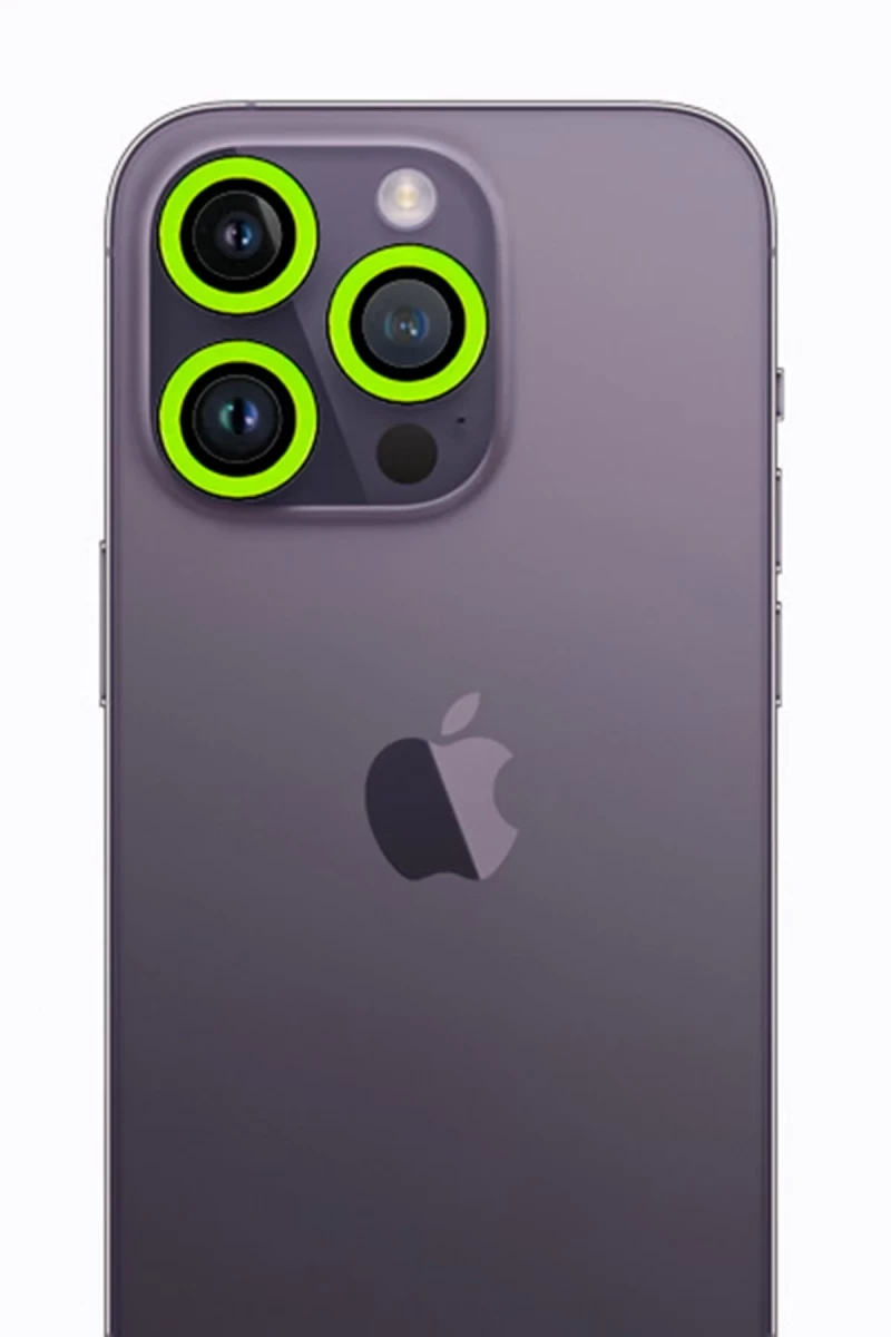 Apple iPhone 12 Pro Max Uyumlu Neon Fosforlu Kamera Lens - Yeşil