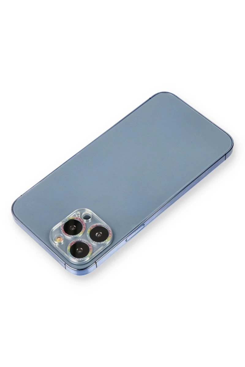 Apple iPhone 12 Pro Max Uyumlu Shine Kamera Lens Koruma Cam - Rainbow
