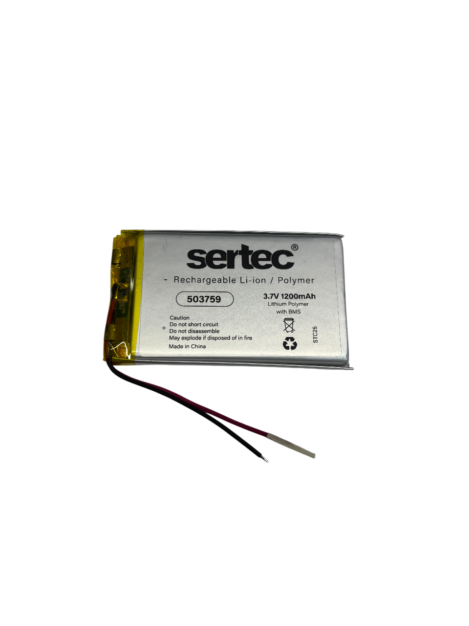 503759 3.7V 1200 MAh Li-Polymer Pil (Devreli/1.5A)