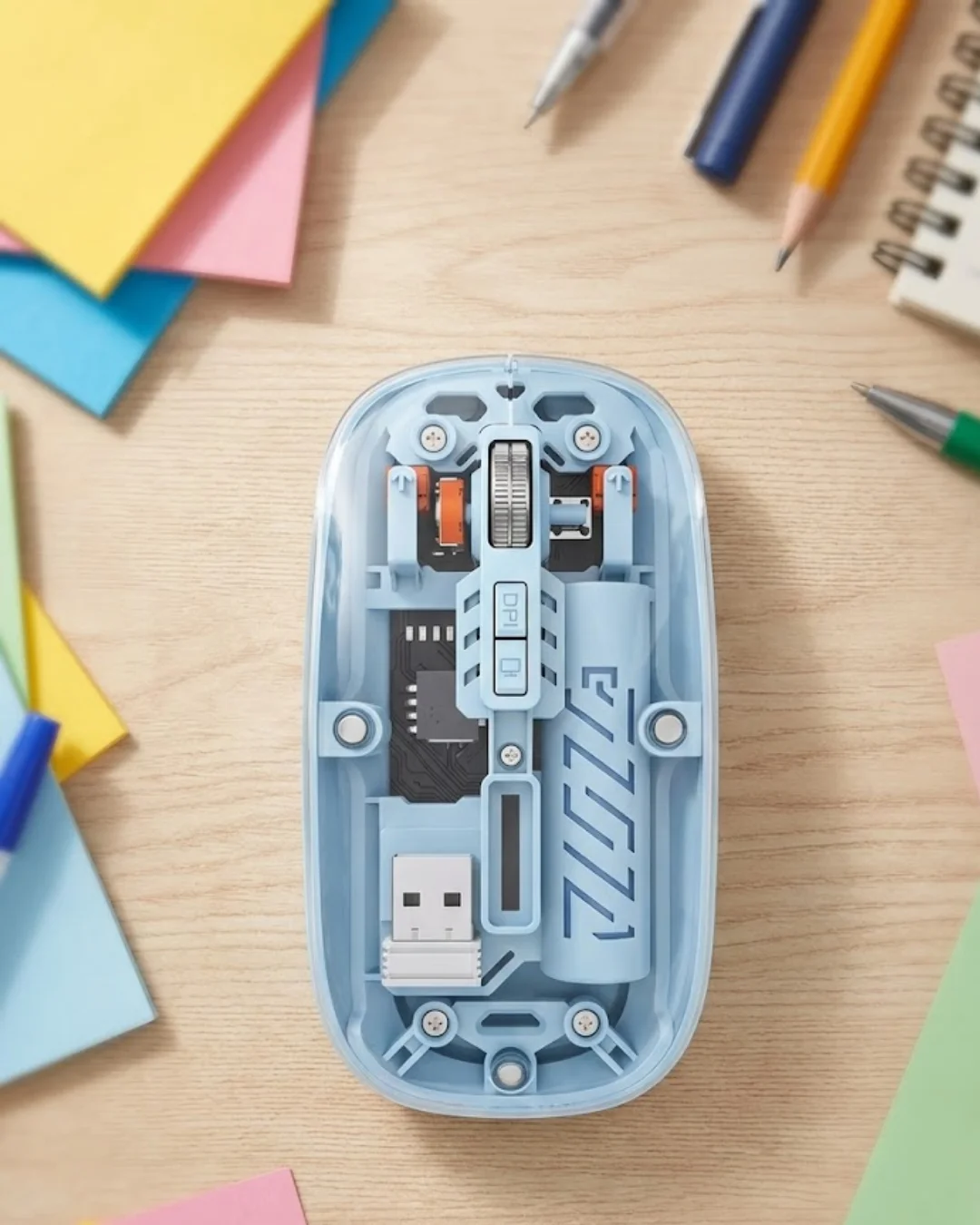 Ofis ve Günlük Kullanım İçin Mavi Bluetooth Kablosuz Mouse