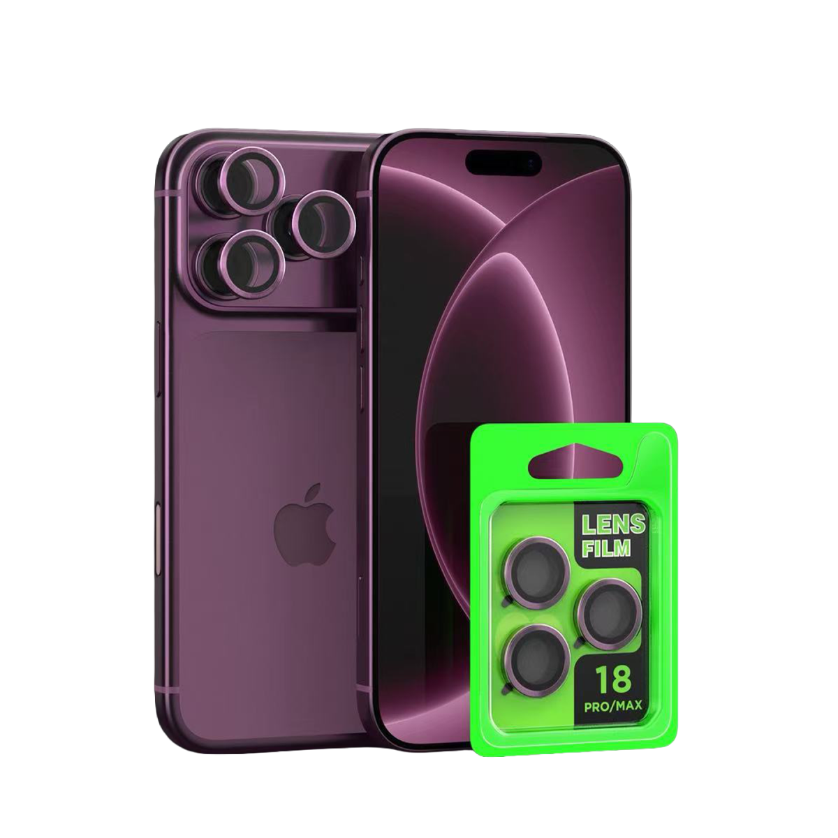 Apple iPhone 18 Pro Max Raze Metal Kamera Lens - Bordo