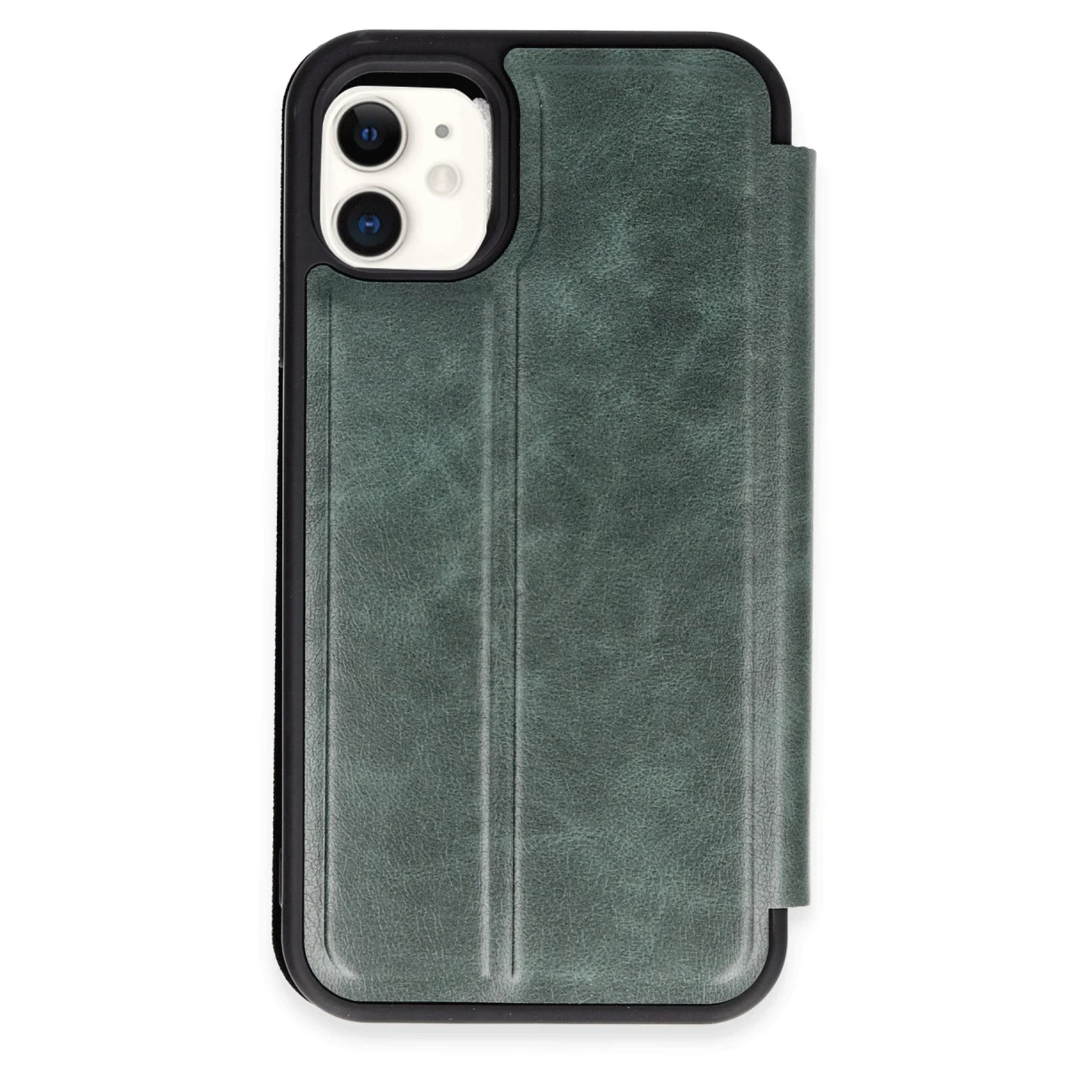 Apple iPhone 11 Kılıf Flip Cover - Koyu Yeşil