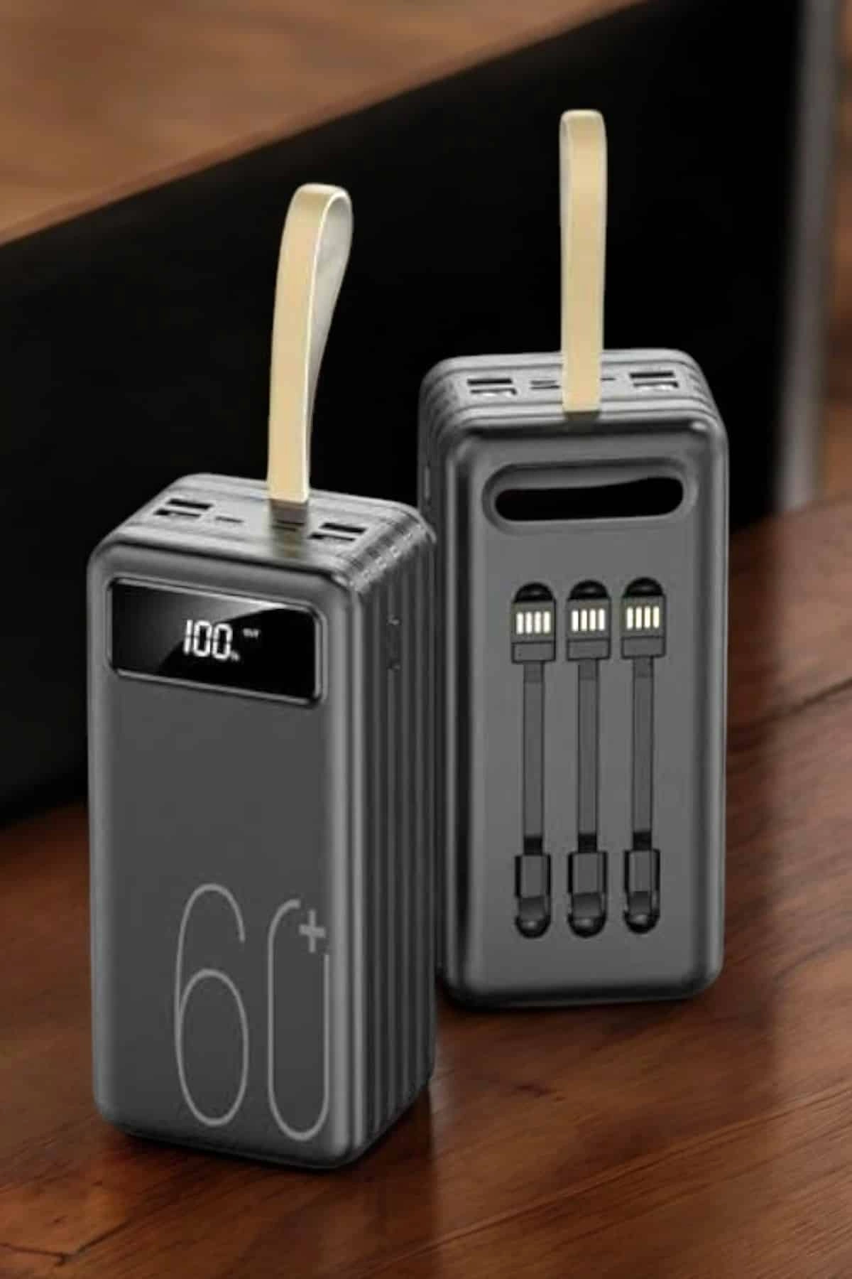 Uzun Süreli 4 Portlu Powerbank 60000 mAh Dijital Göstergeli