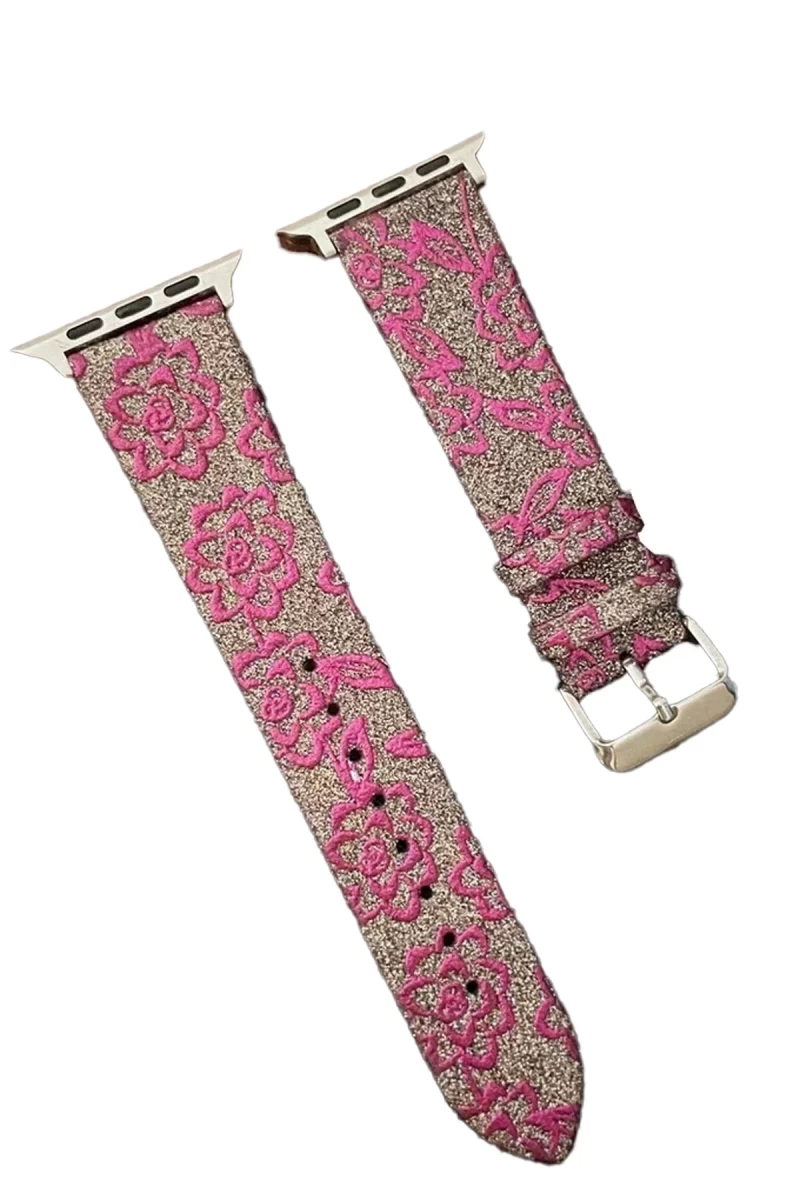 Apple Watch 42mm Uyumlu Creeper Desenli Kordon - Pembe