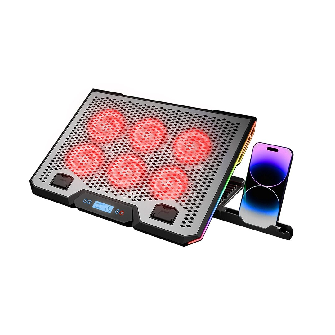 RGB Işıklı Laptop Soğutucu 15.6 İnç 6 Fanlı USB Soketli