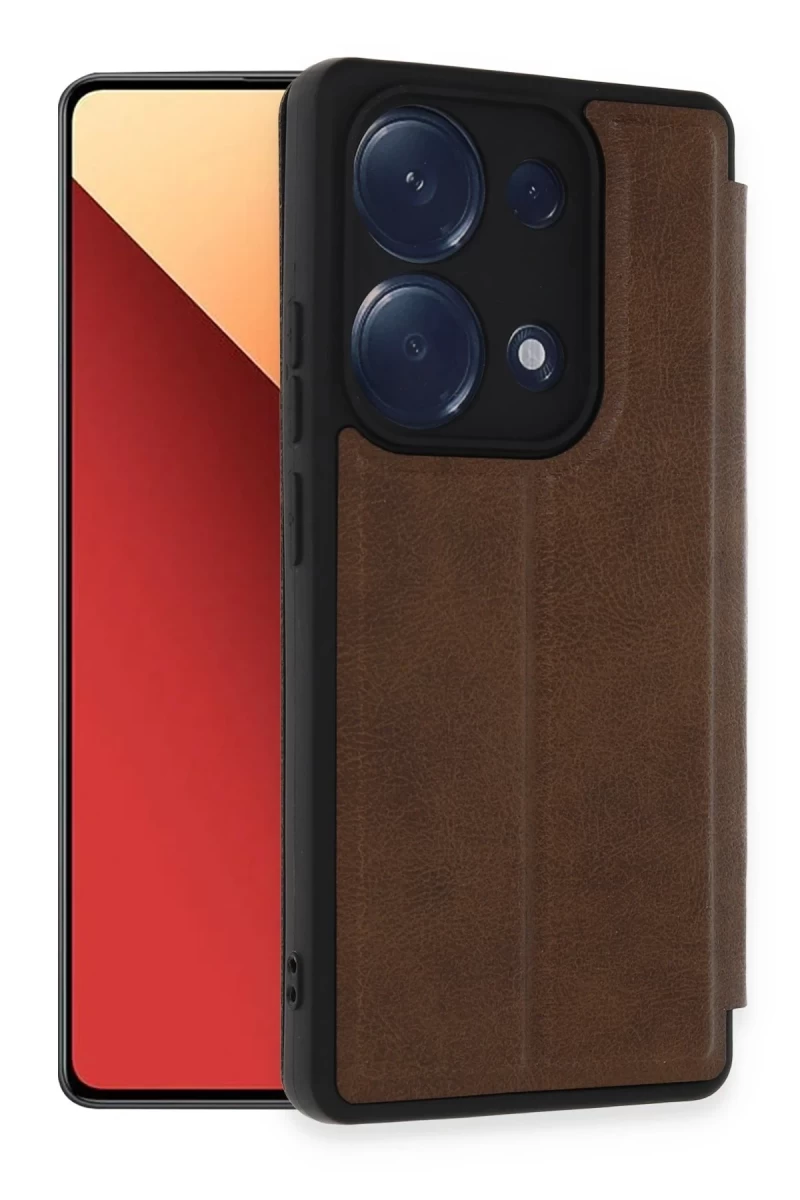 Xiaomi Redmi Note 13 Pro 4G Uyumlu Kılıf Flip Cover - Taba