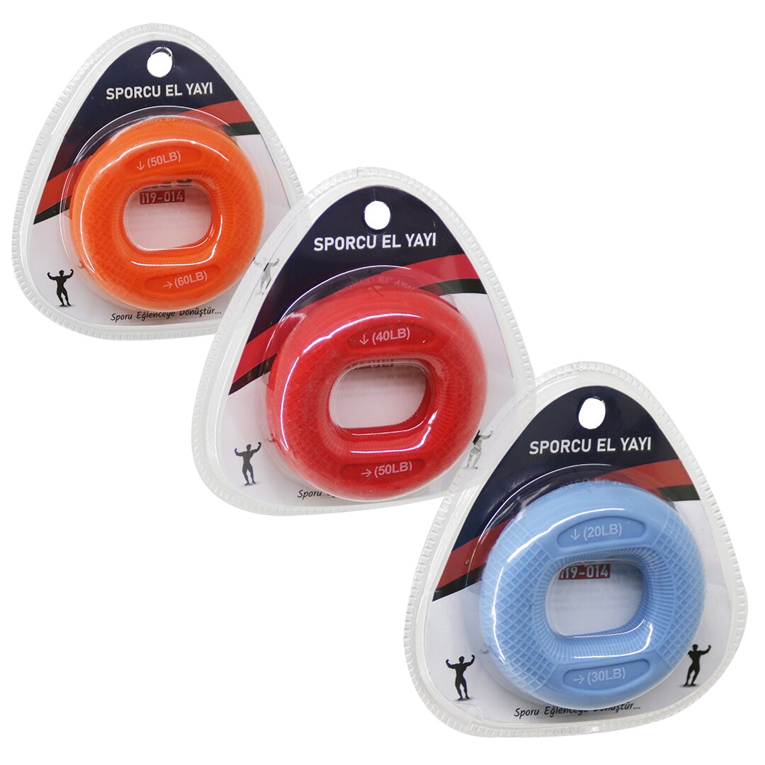 Halka Model Renkli Sporcu Silikon El Yayı Çift Kullanım = 20-30LBS - 40-50LBS - 50-60LBS