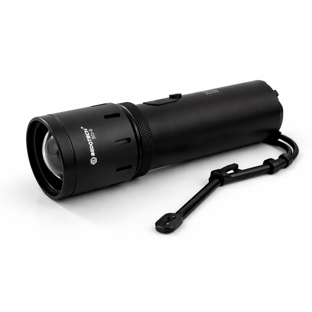 BD-6 30W TG + RGB LED Alüminyum Alaşımlı Zoomlu Type-C Pil Göstergeli Şarjlı El Feneri