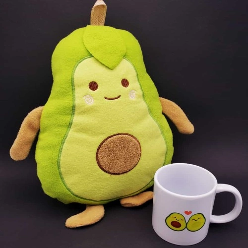 Sevimli Avokado Yastık ve Kupa Seti 35 cm x 8 cm
