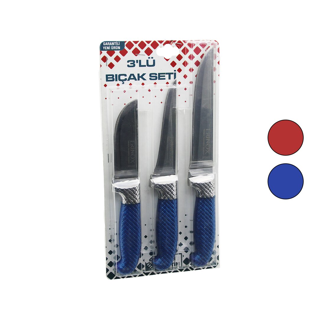3PCS Bilezikli Kurban Bıçak Seti BP-320Y--BP-036K--BP-0403 NO:2 Kemik Sıyırma - NO:0 Yüzme - NO:3 Et Kurban Bıçak
