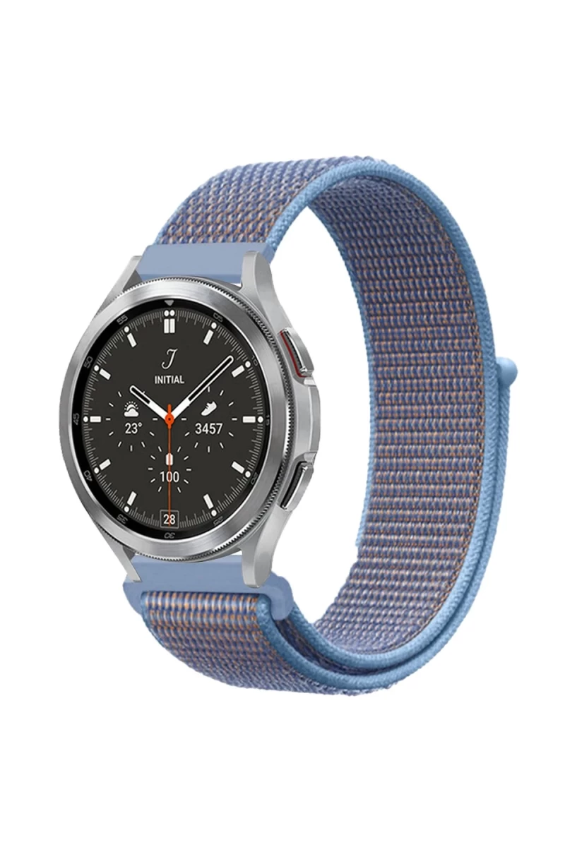 Watch 22mm Uyumlu Hasırlı Cırtcırtlı Kordon - Mavi
