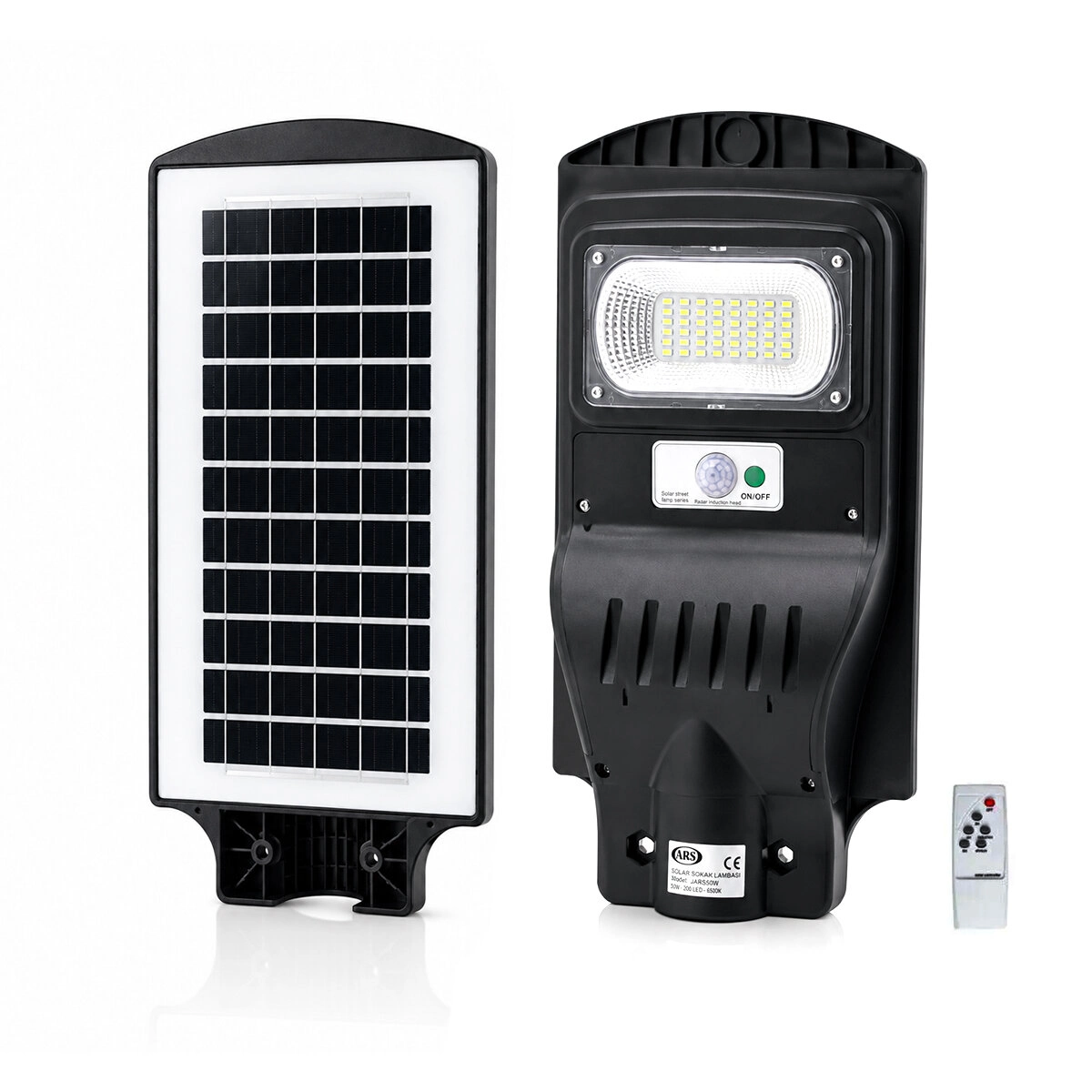 Sensörlü 100W Güneş Enerjili Sokak Lambası 6500K Bahçe Balkon