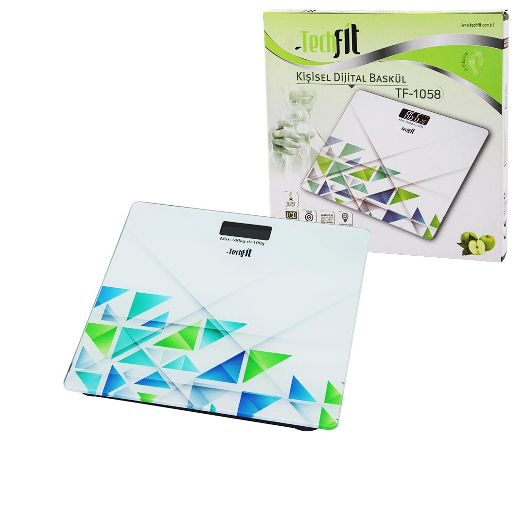 Şık Desenli Dijital Baskül 180 kg 100 gr LCD Ekran