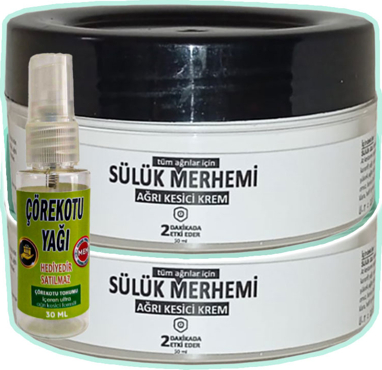 Sülük Merhemi 2 Adet 50 ml Teskin Kremi + Çörek Otu Yağı Teskin Yağı 30 ml