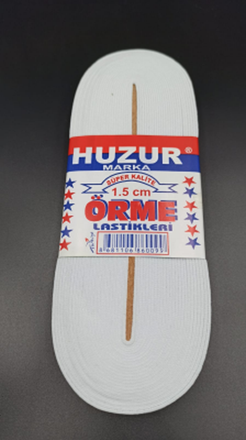 Beyaz - 1.5CM Paça Lastik Yassı Gniş 10MT.